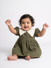 Olive Vintage Lace Collar Dress
