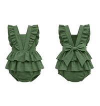 Everly Ruffle Sage Romper