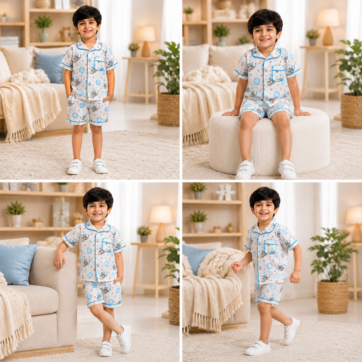 Space Panda Short Pyjama Set