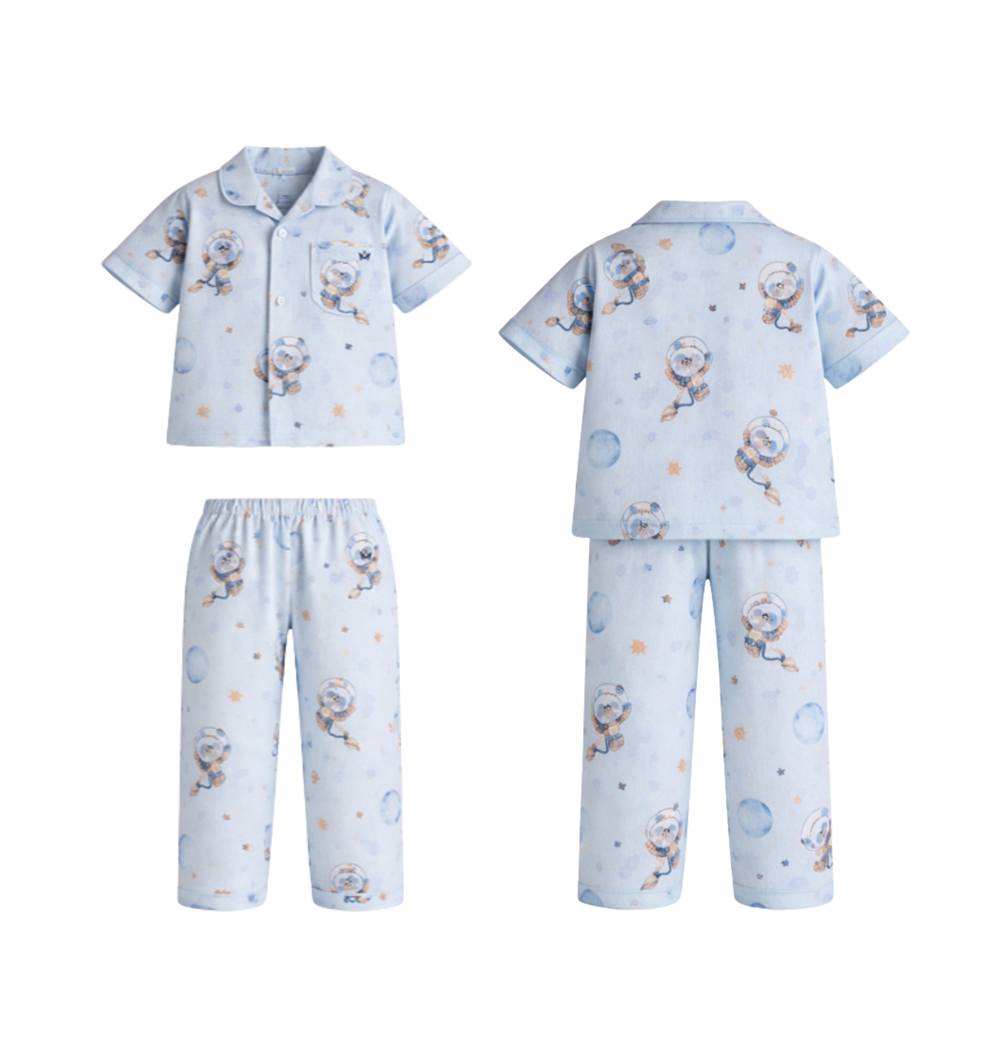 Space Bear Short Sleeve Pajama Set