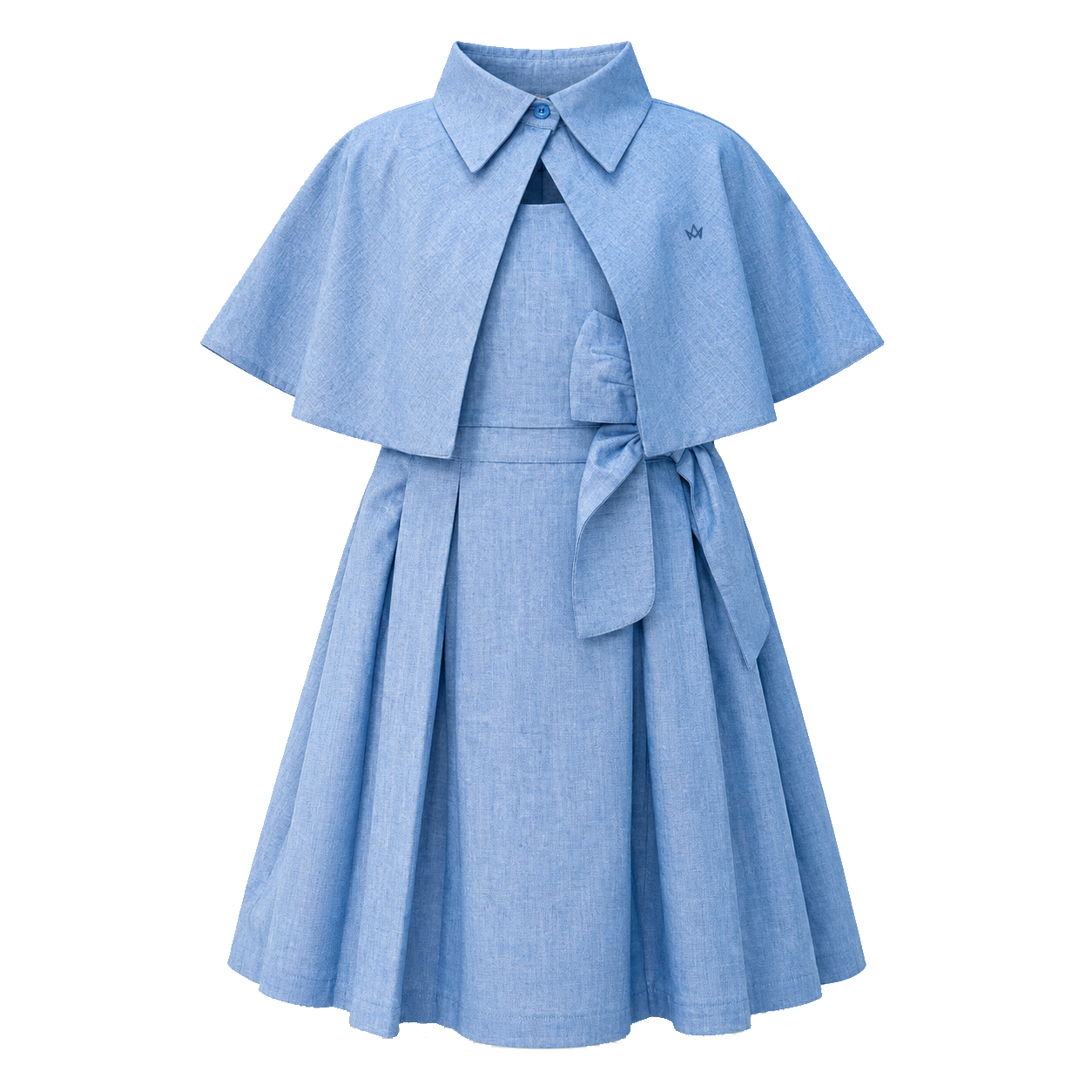 Bow-Back Party Dress With Detachable Cape