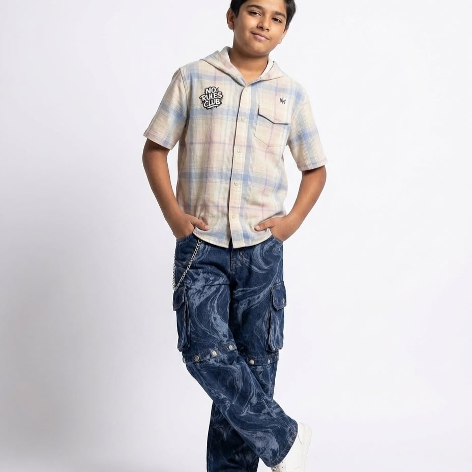 No Rules Club Convertible Cargo Denim Set
