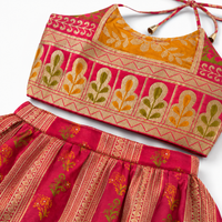 Halter Neck Crop Top With A-Line Skirt