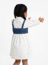 Shirt Dress With Denim Vest