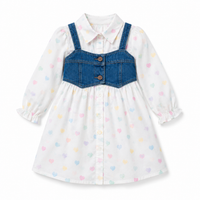 Shirt Dress With Denim Vest - KinderMox