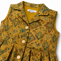 Girls Printed Peplum Co-Ord Set – Sleeveless Top & Wide-Leg Pants