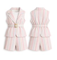 Sleeveless Belted Blazers With Shorts