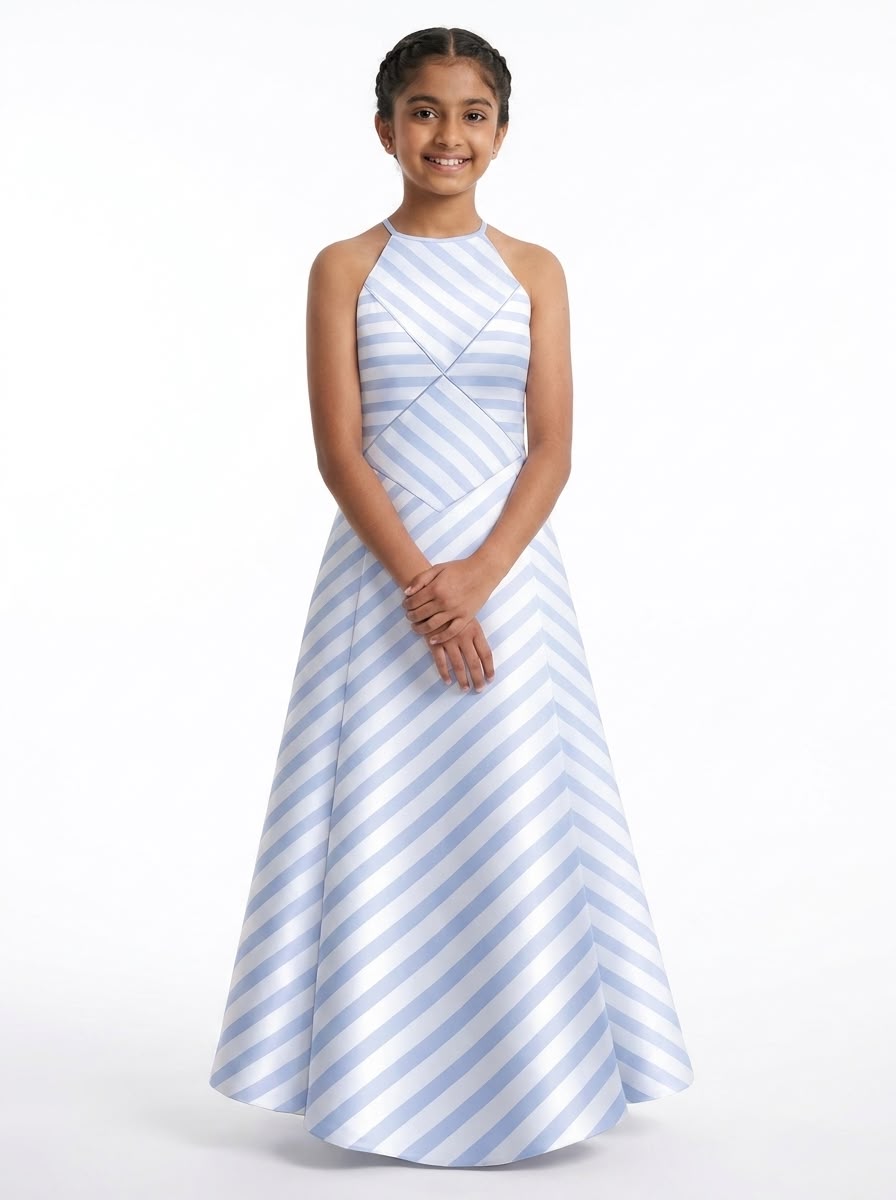 Noodle strape with Halter Neck Tie -Up Midi Dress