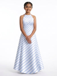 Noodle strape with Halter Neck Tie -Up Midi Dress