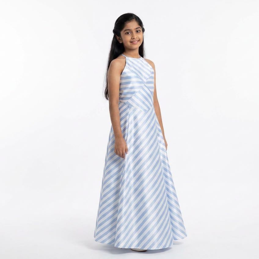 Noodle strape with Halter Neck Tie -Up Midi Dress