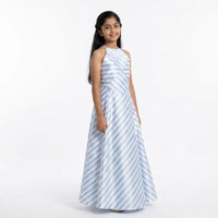 Noodle strape with Halter Neck Tie -Up Midi Dress
