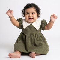 Olive Vintage Lace Collar Dress