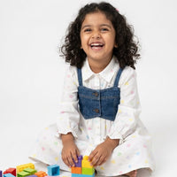 Shirt Dress With Denim Vest