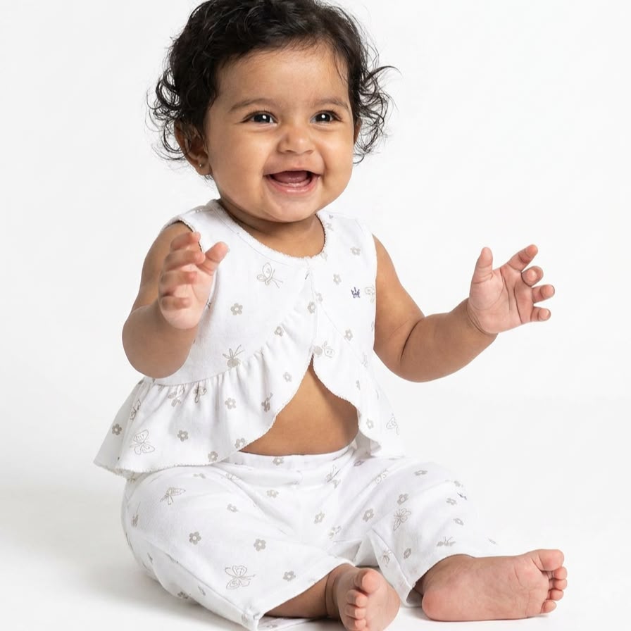 Sleeveless baby nightwear-Two-piece