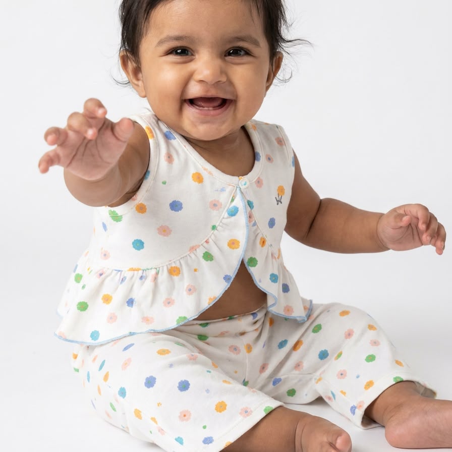 Sleeveless Baby Nightwear Two-Piece