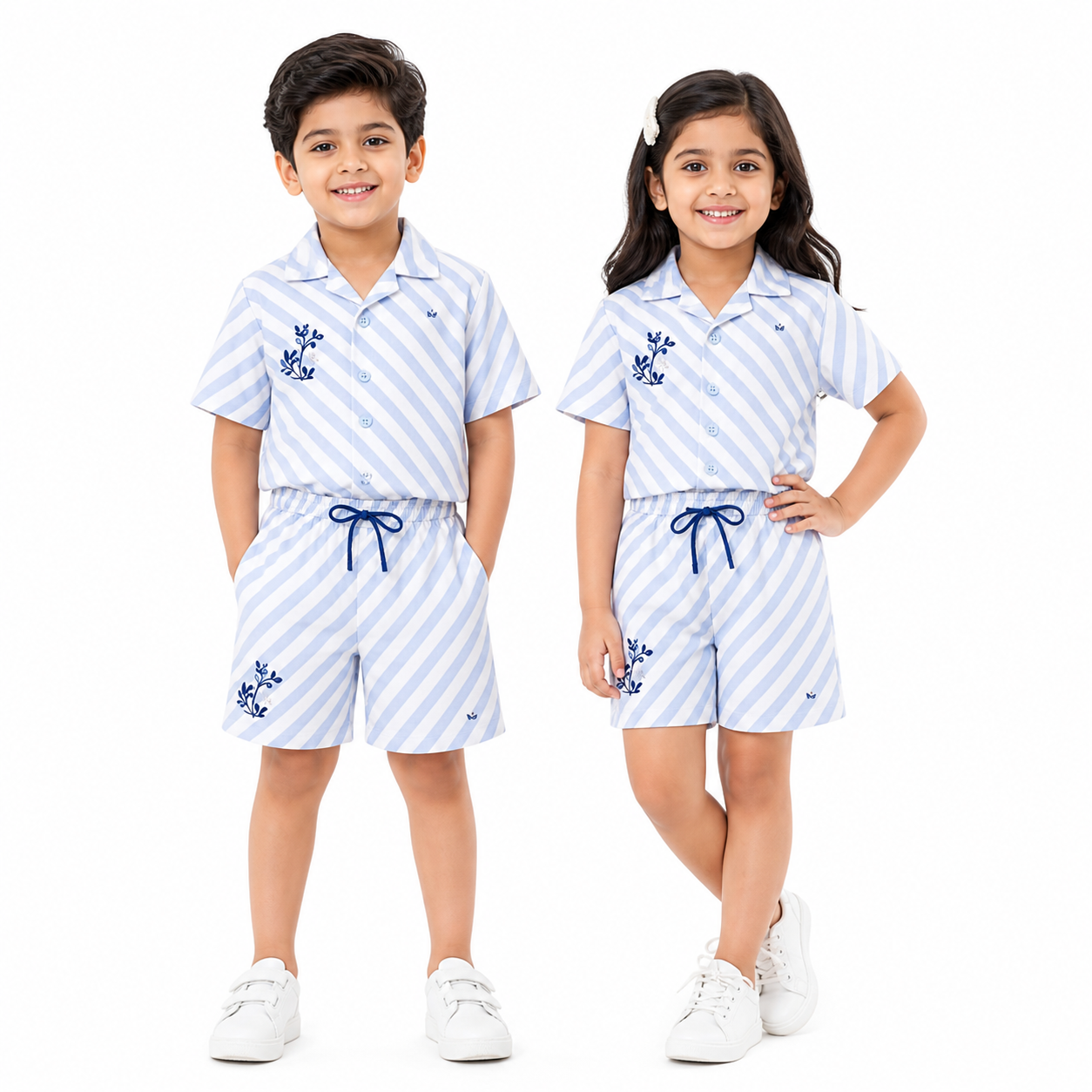Aqua Striped Unisex Co-ord Set
