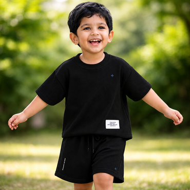 Boys Knit co-ord set (Black)