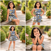 Floral stripe sleeveless romper