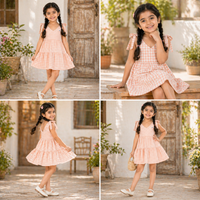 Blush Bow Gingham Tier Dress