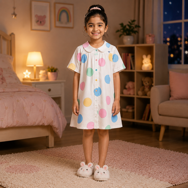 Candy Dot Collar Sleep Dress