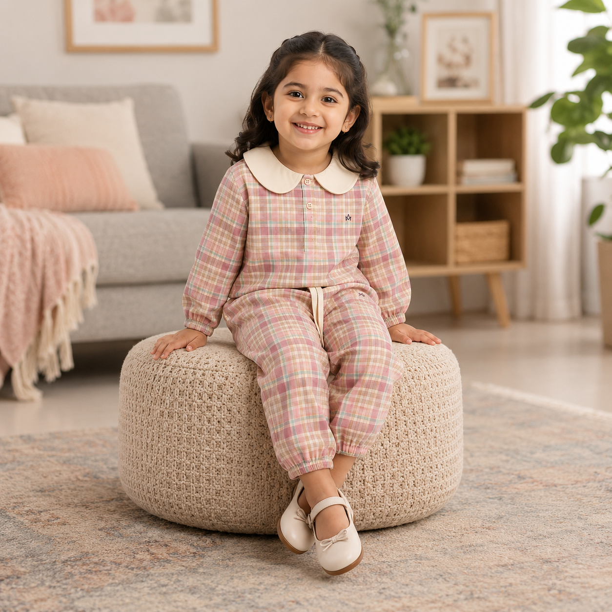 Pastel Plaid Peter Pan Lounge Set