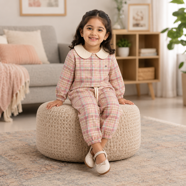 Pastel Plaid Peter Pan Lounge Set