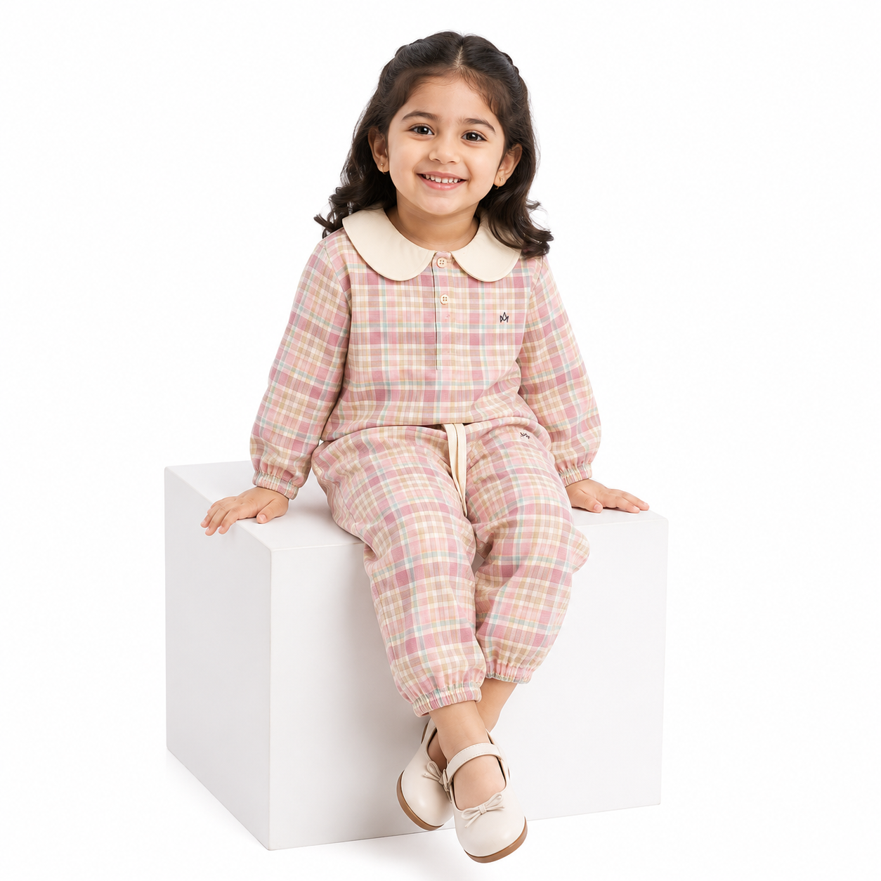 Pastel Plaid Peter Pan Lounge Set