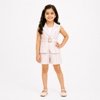 Sleeveless Belted Blazers With Shorts