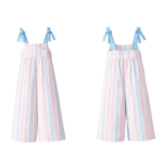 Girls tie strap wide leg jumpsuit.