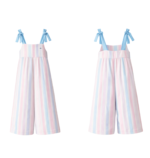 Girls tie strap wide leg jumpsuit.